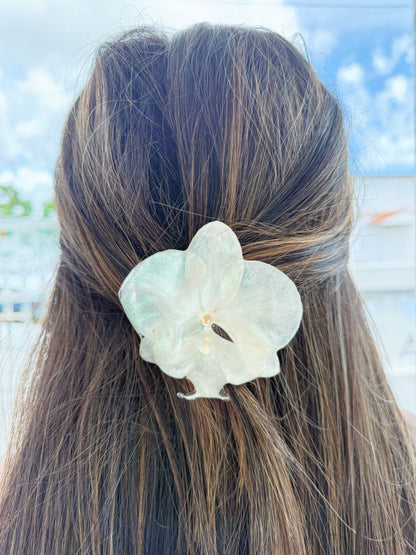 White Phalaenopsis Orchid Hair clip