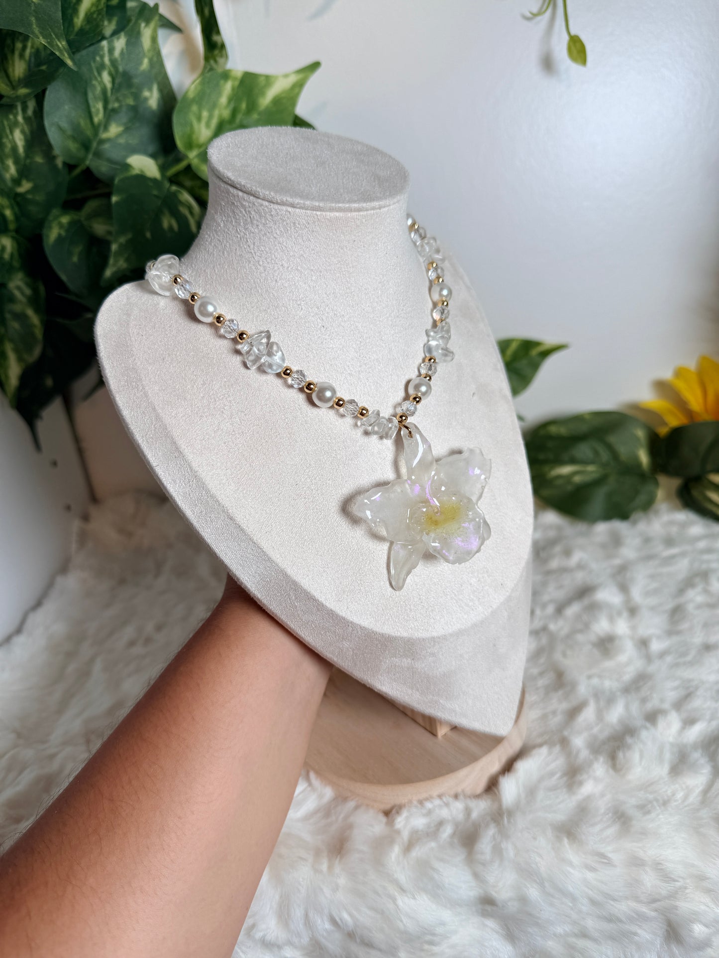 Moonveil Orchid Necklace