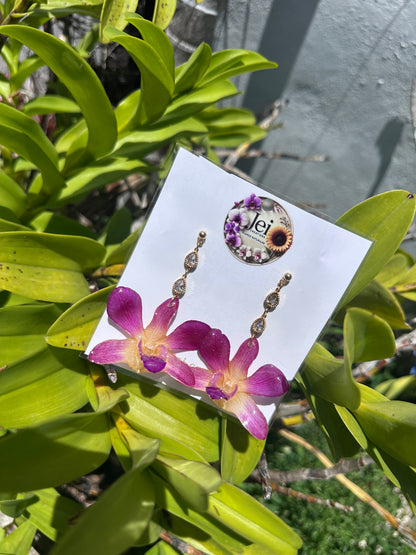 Hawái Dendrobium Orchid earings