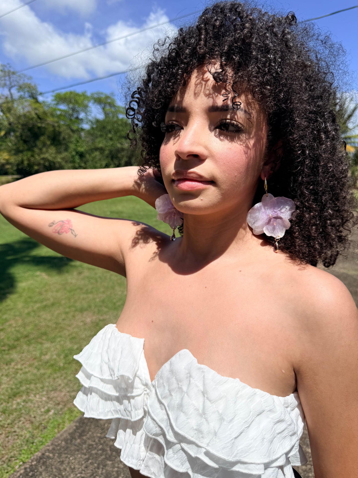 Purple Phalaenopsis earrings