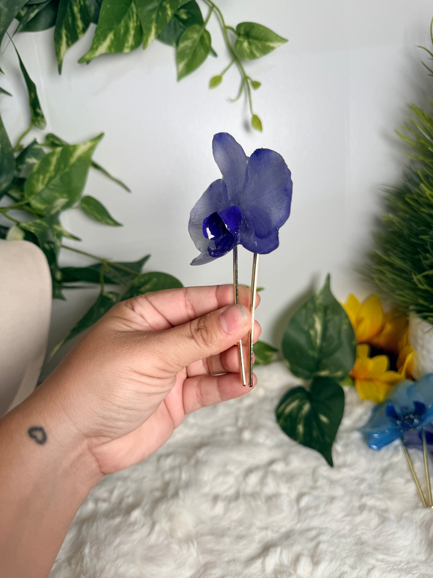 Indigo Bloom Hair Fork