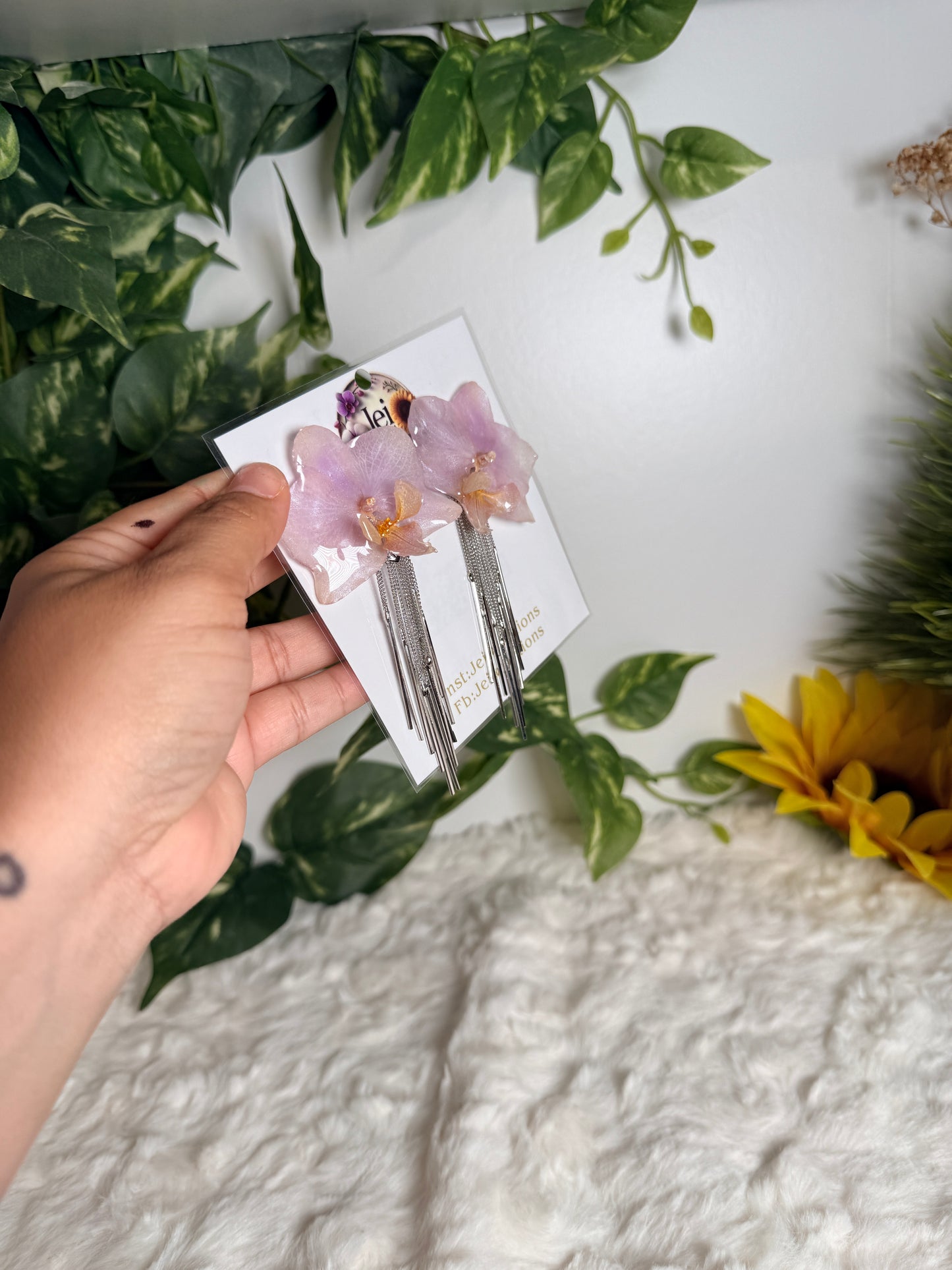 Fancy orchid earrings