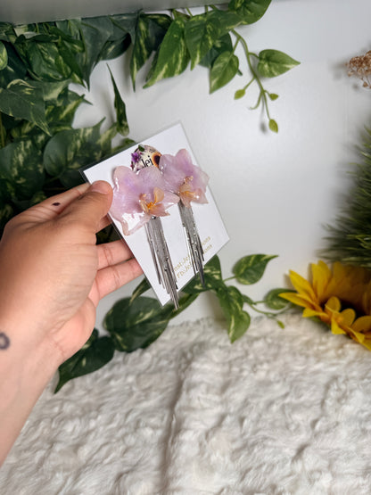 Fancy orchid earrings