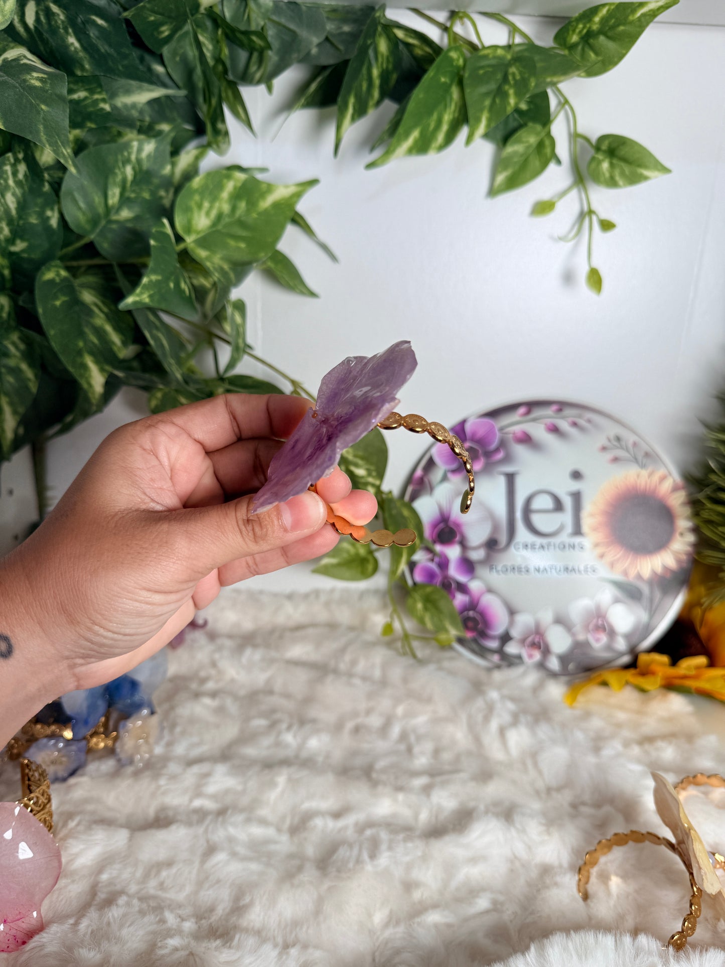 Lavender Grace Phalaenopsis Cuff Bracelet