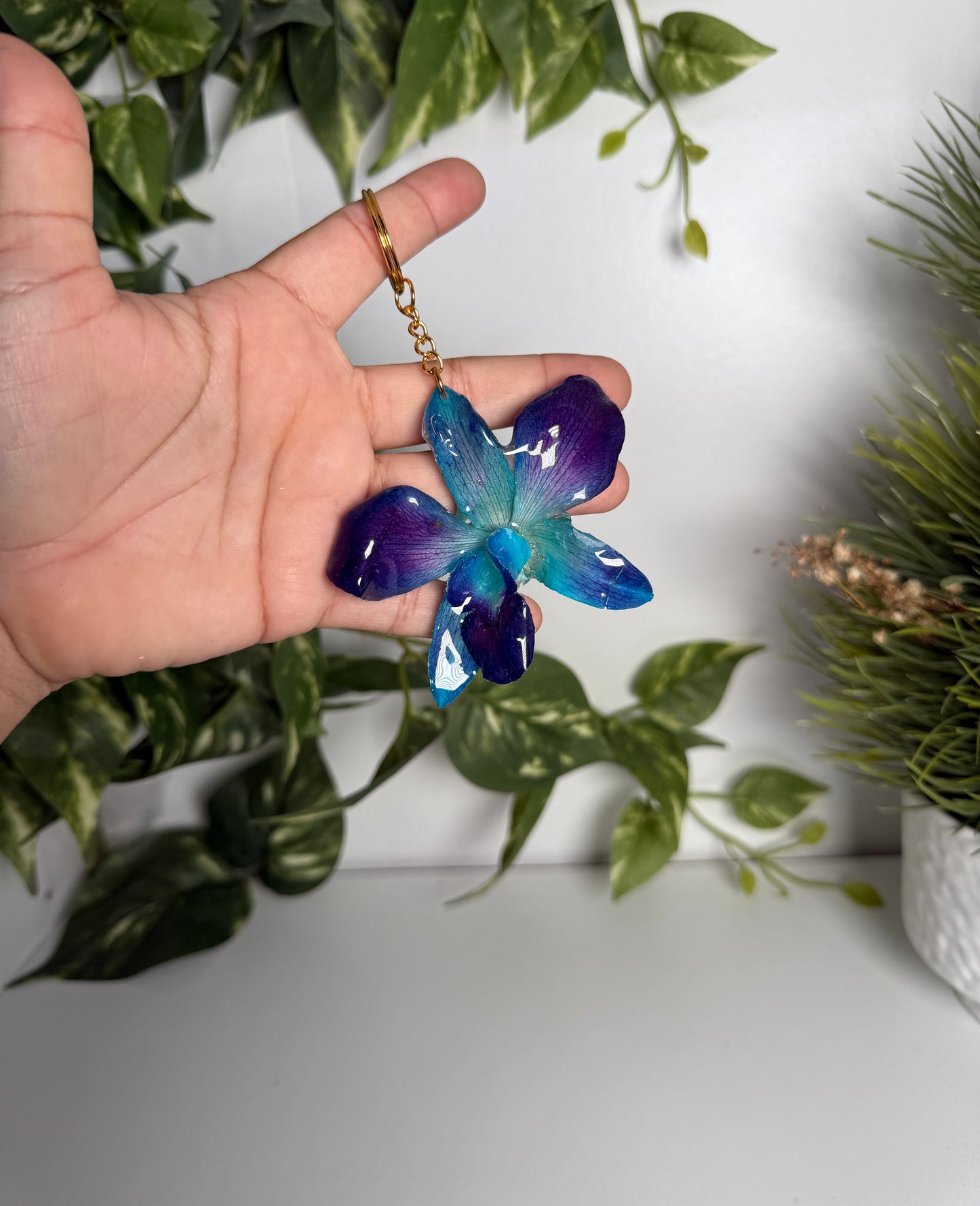 Orchid Keychain