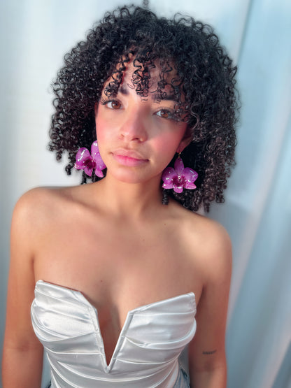 Big Dendrobium Orchid earings