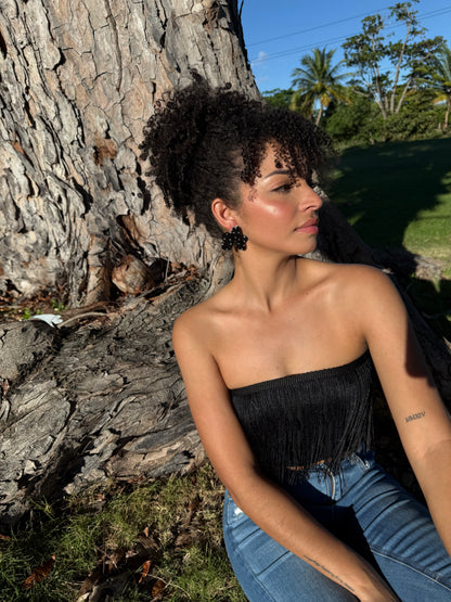 Black Orchid pearl stud