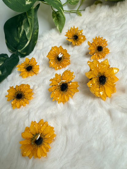 Golden Sunflower Adjustable Ring
