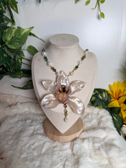 Pearl Symphony Cymbidium Necklace