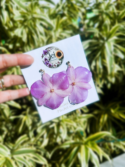 Baby purple Phalaenopsis earings