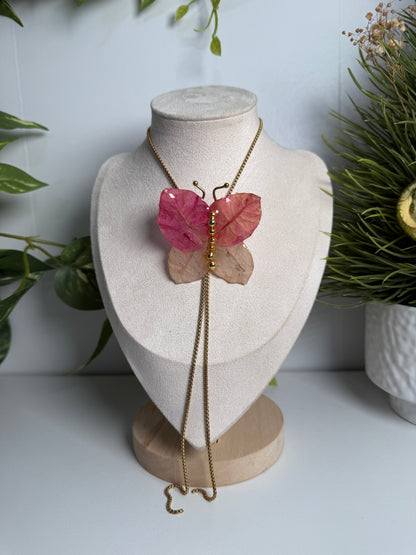 Bougainvillea Butterfly necklace