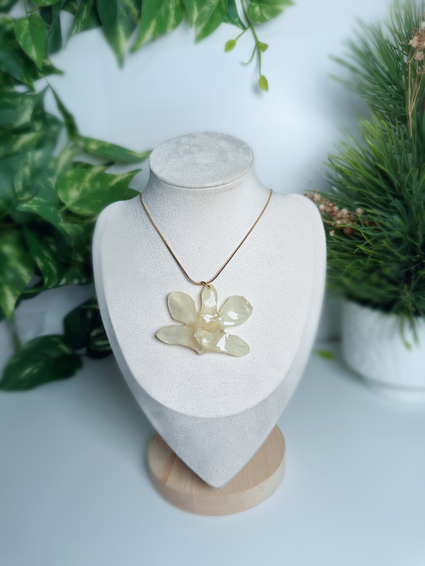 Dendrobium Orchid necklace