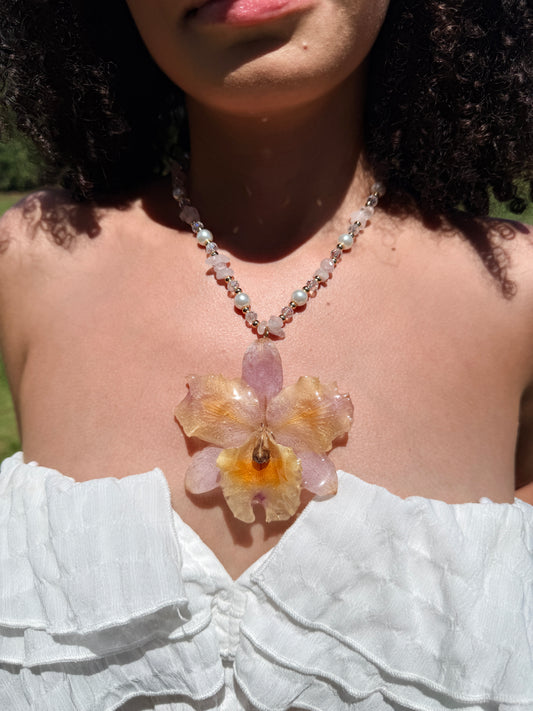 Baby Cattleya fairy necklace