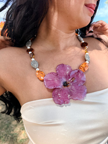 Exotic Poppy Statement Necklace