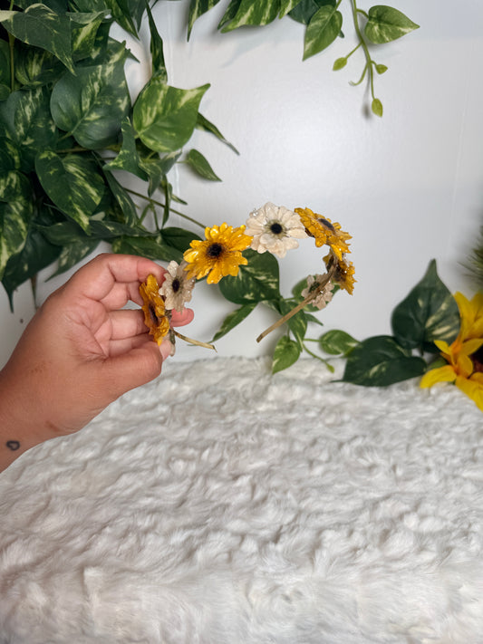 Sunflower & Daisy Meadow Crown