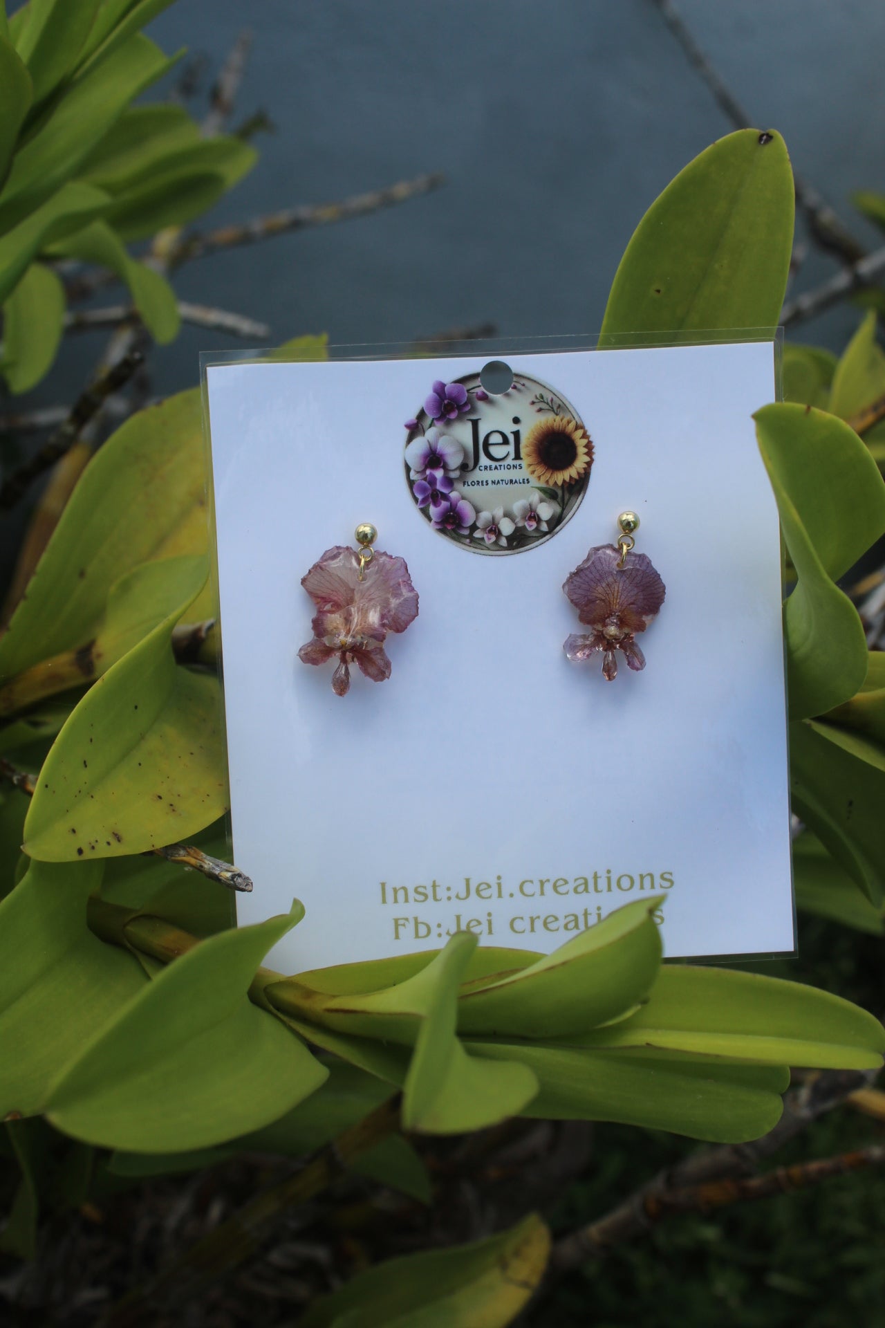 Extra mini Orchid earings