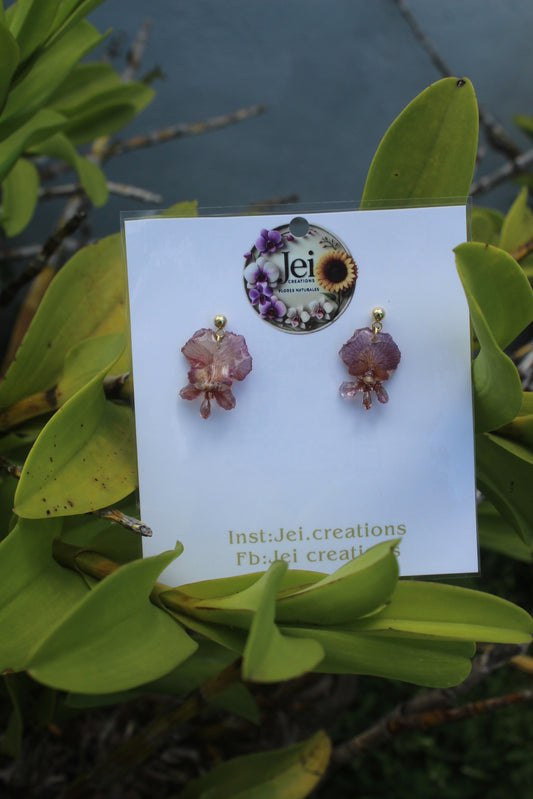 Extra mini Orchid earings