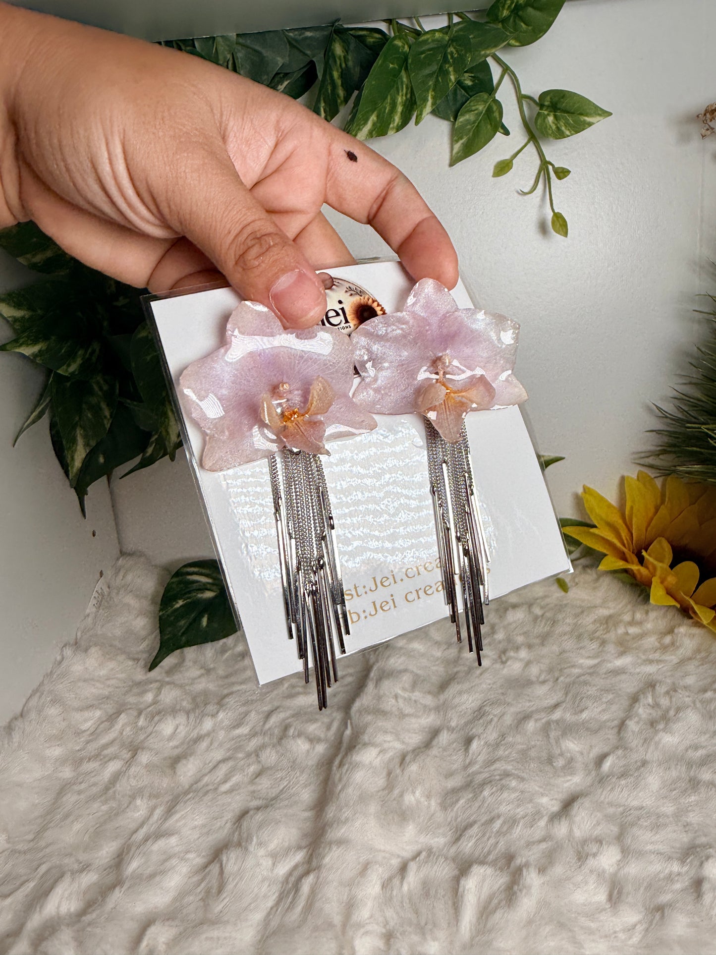 Fancy orchid earrings