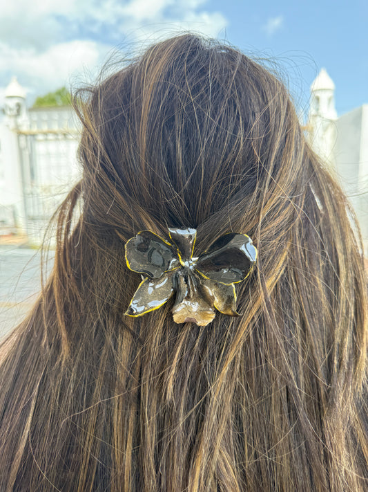 Black Cattleya Hair clip