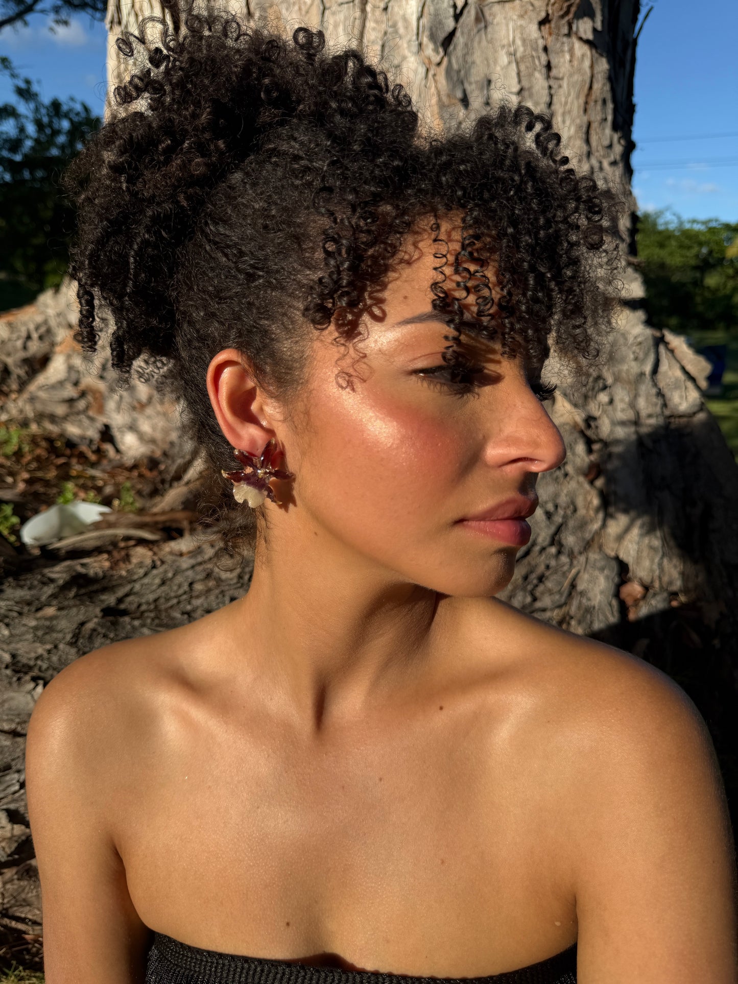 Extra baby Orchid stud