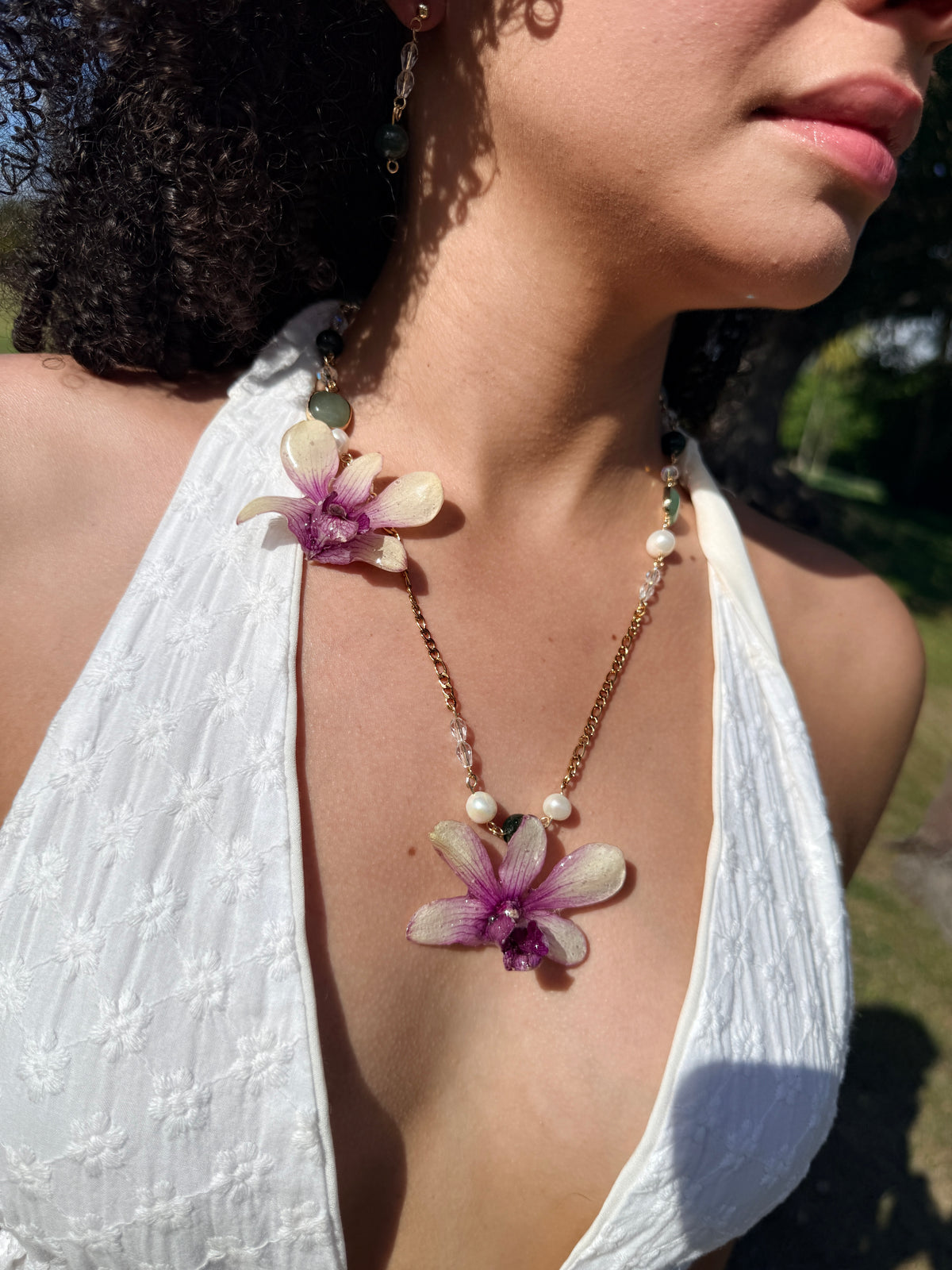 Amethyst Garden Orchid Necklace