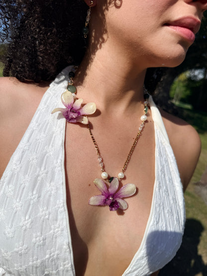 Amethyst Garden Orchid Necklace