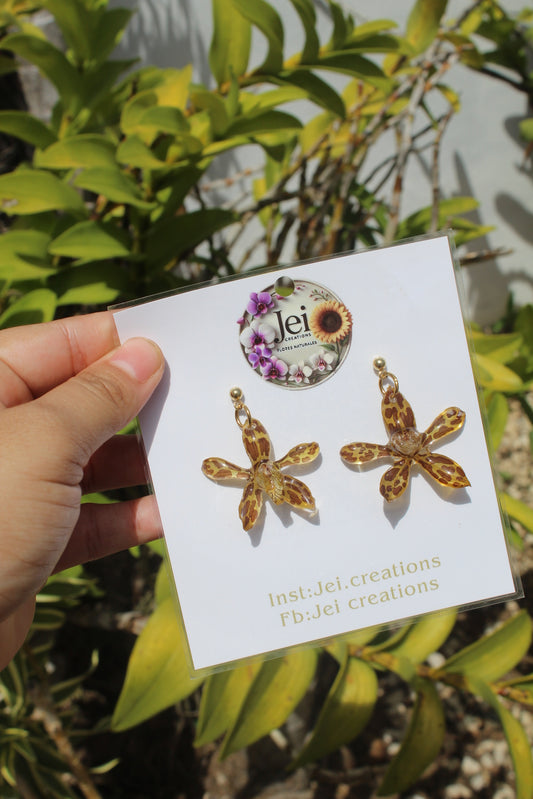 Baby Grammatophyllum earings