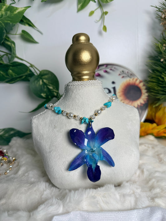 Ocean Eclipse Orchid Necklace