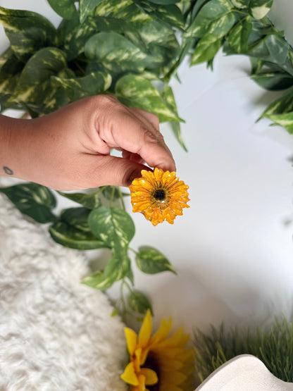 Golden Sunflower Adjustable Ring