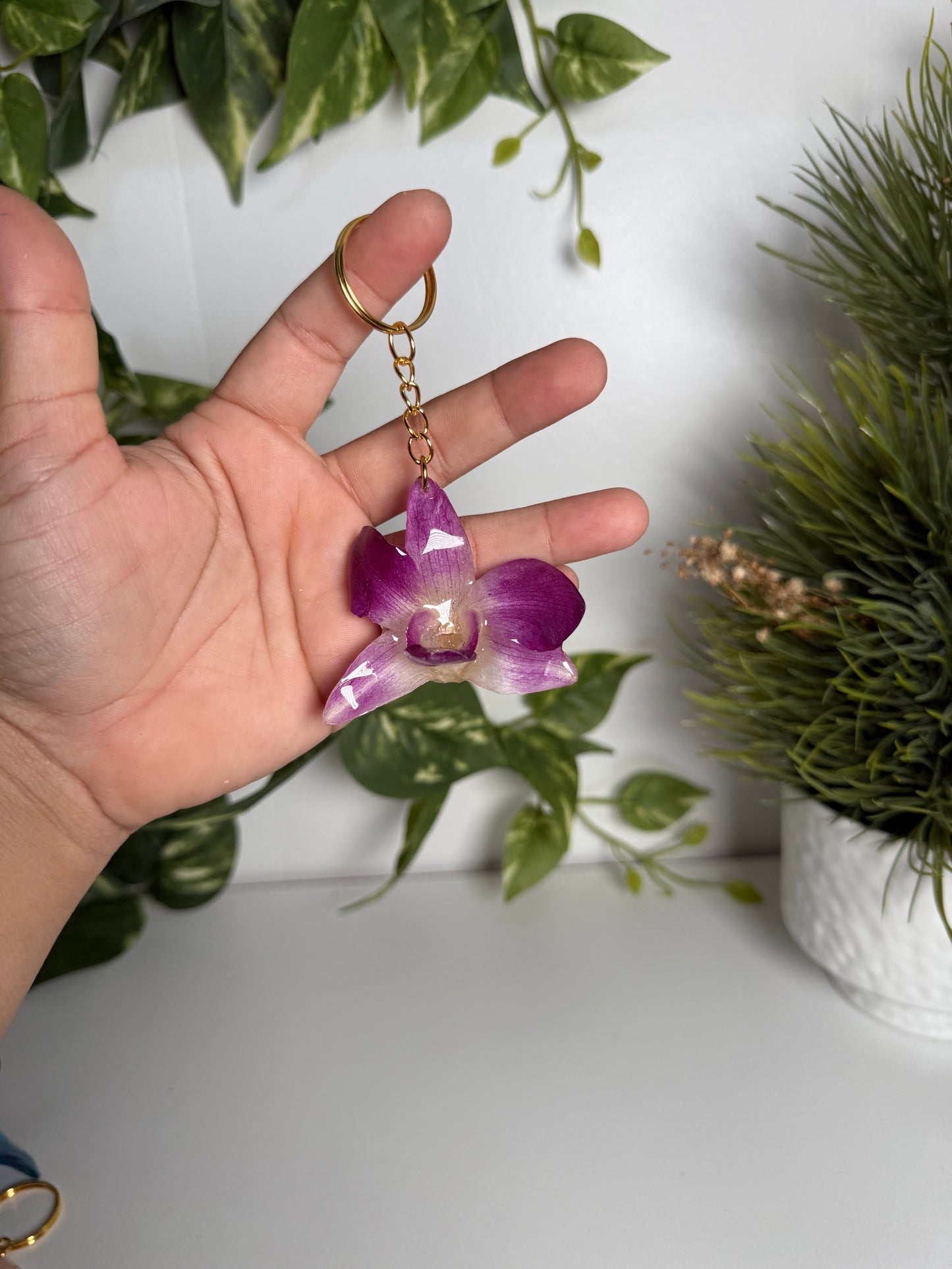Orchid Keychain