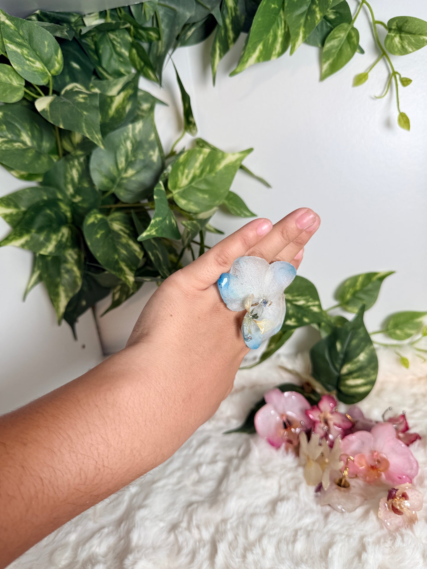 Frosted Blue Orchid Ring