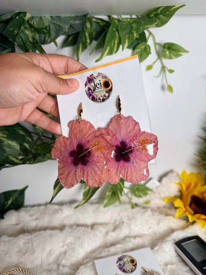 Blush Hibiscus Earrings