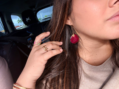 Rose petal earrings
