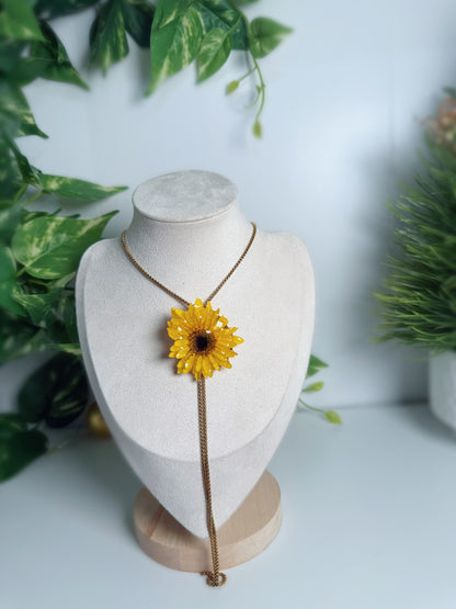 Lariat Sunflower necklace