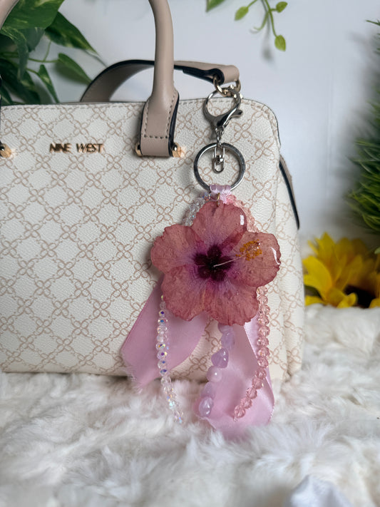 Exotic Poppy Blush Bag Charm