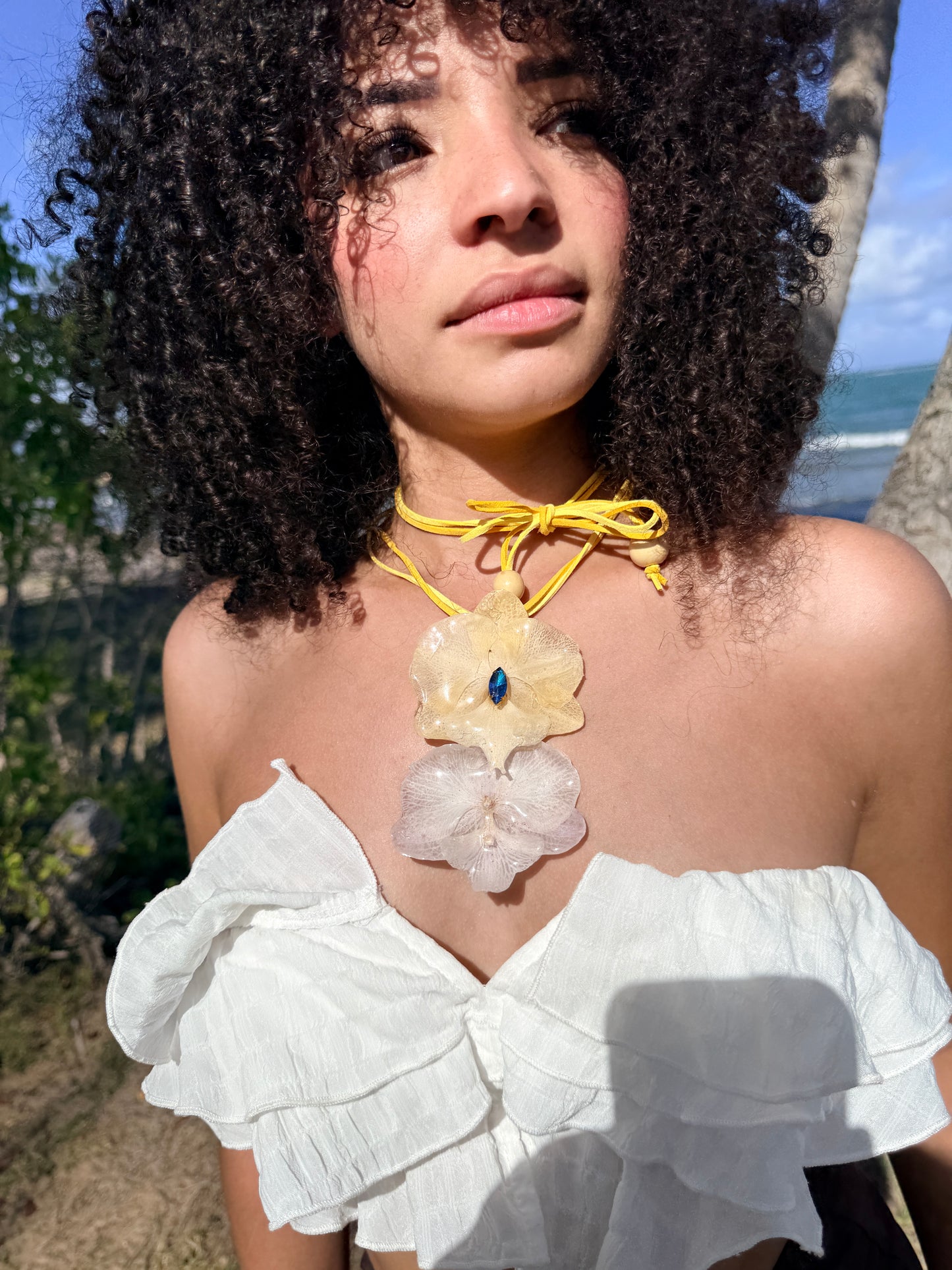 Double Orchid Adjustable Choker