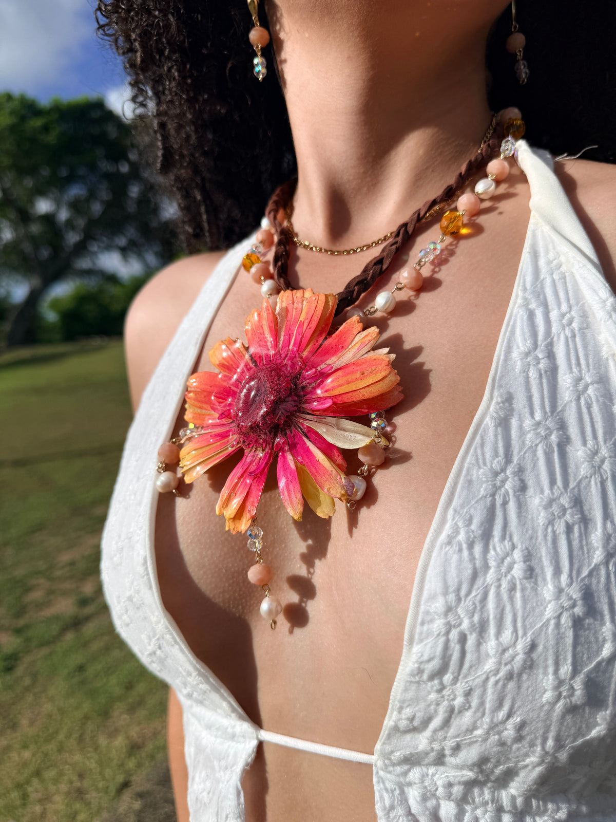 Sunset Gerbera Necklace