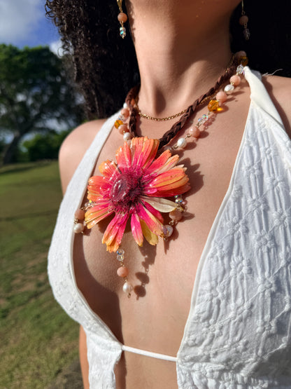 Sunset Gerbera Necklace