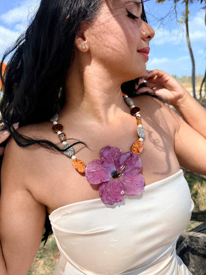 Exotic Poppy Statement Necklace