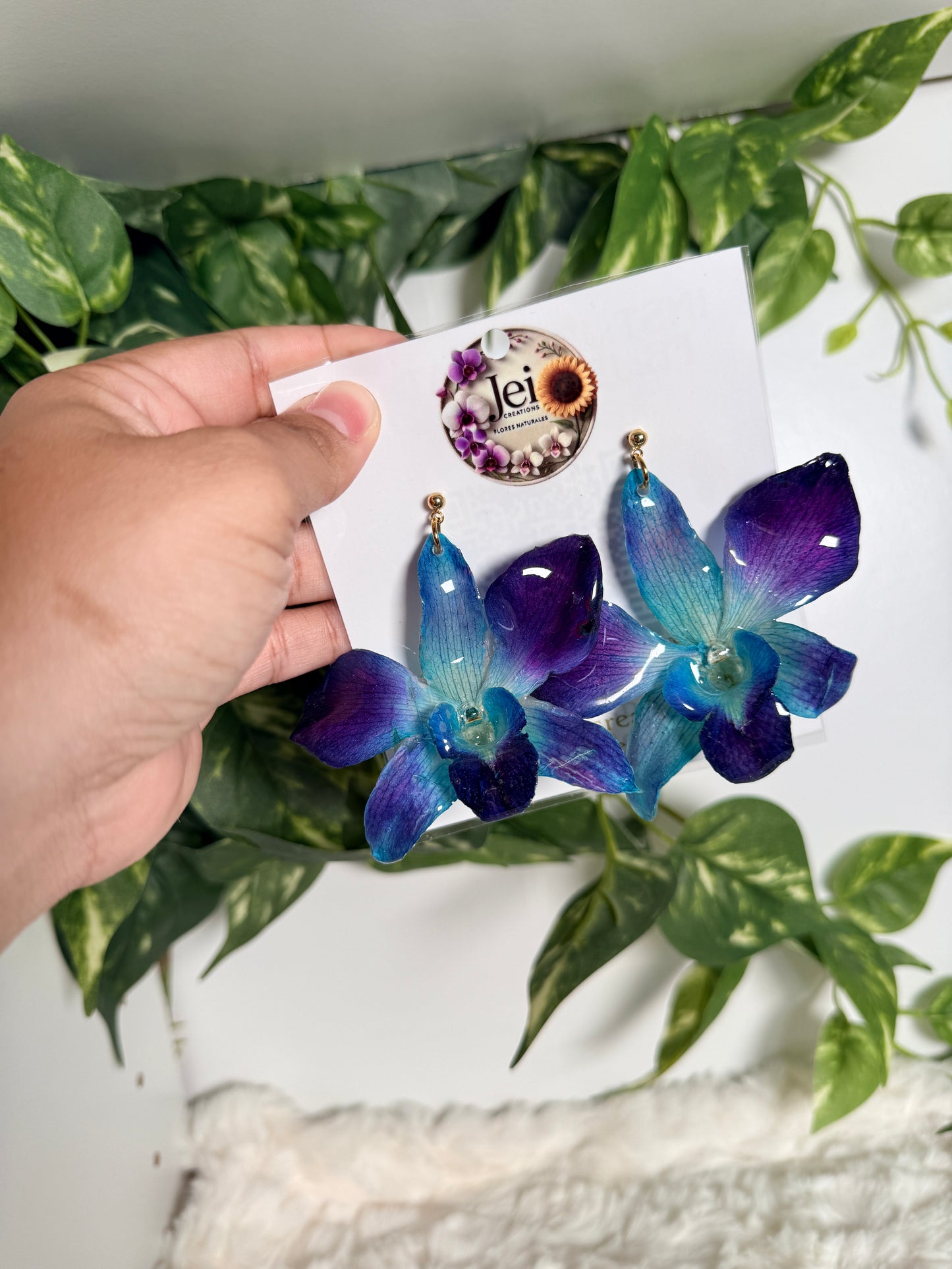 Blue Orchid earings