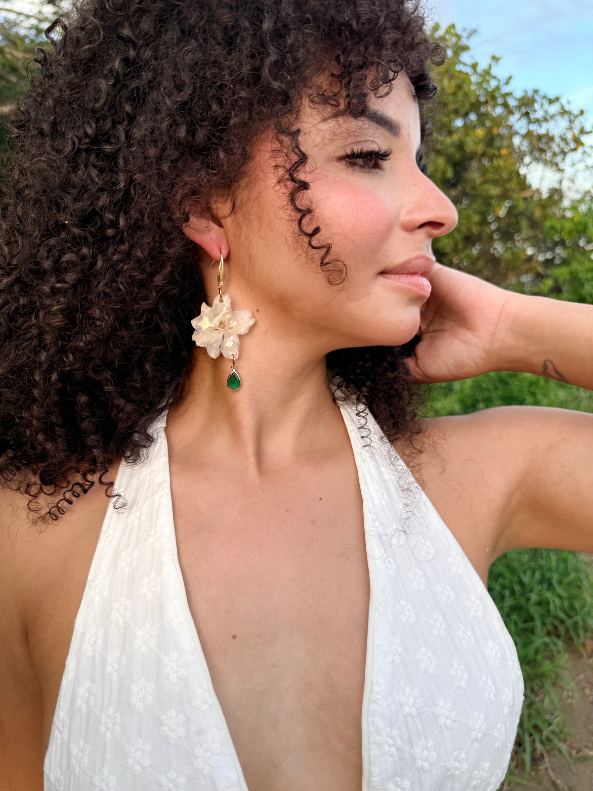 Ivory Delphinium Bloom Earrings