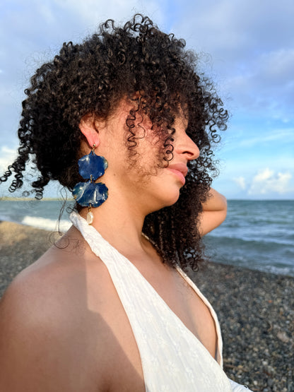 Midnight Flamboyant Petal Earrings