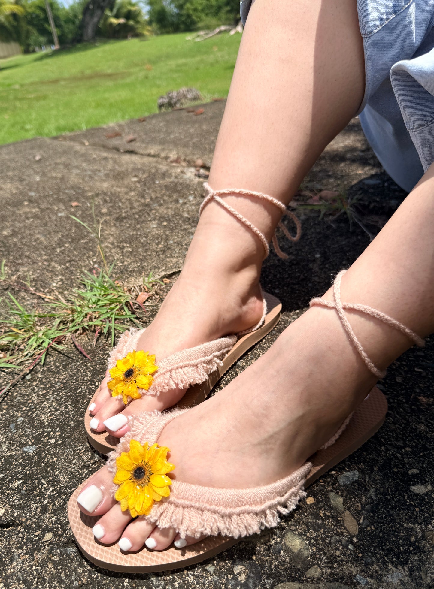 Golden Sunflower Sandals (Select your size)