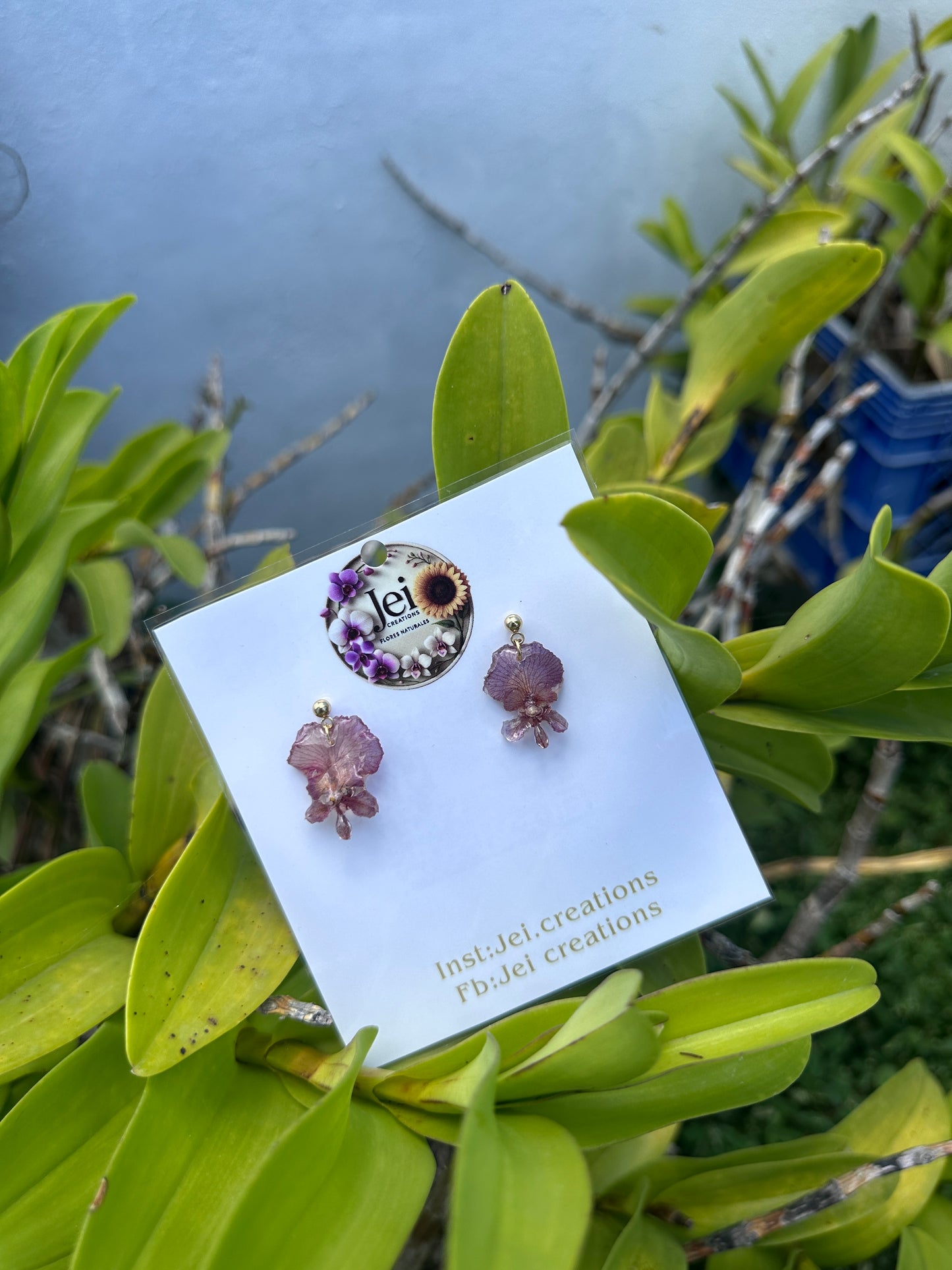Extra mini Orchid earings