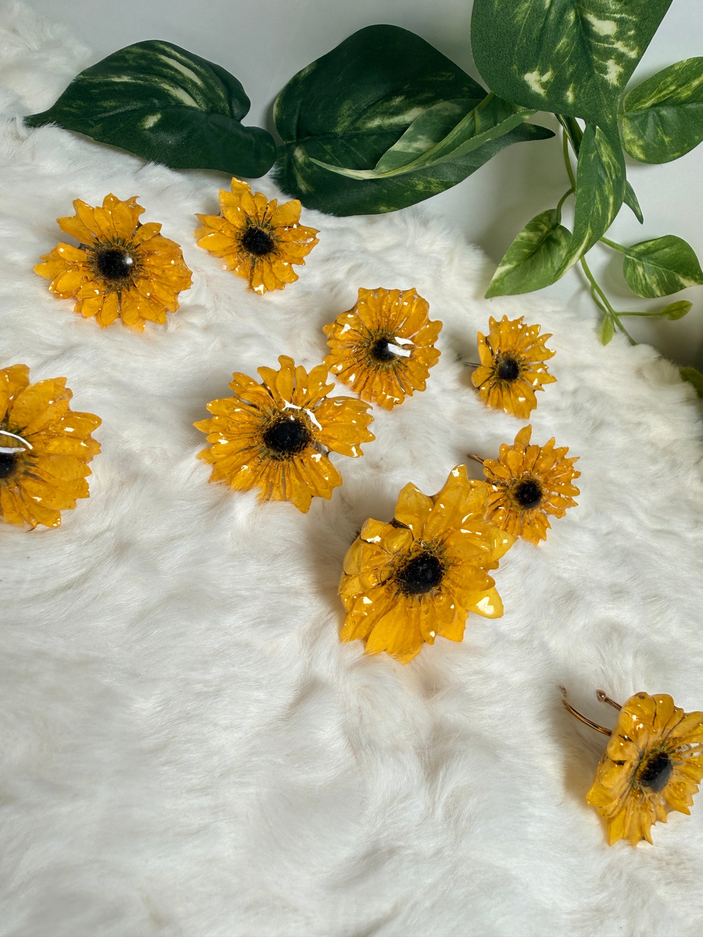 Golden Sunflower Adjustable Ring
