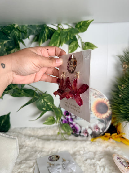 Dendrobium Orchid Statement Earrings