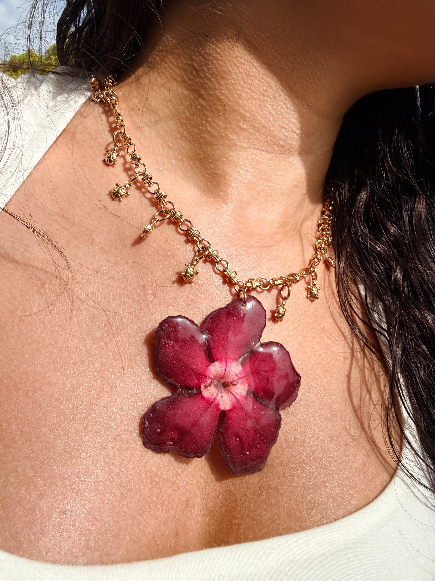 Desert Rose charm necklace