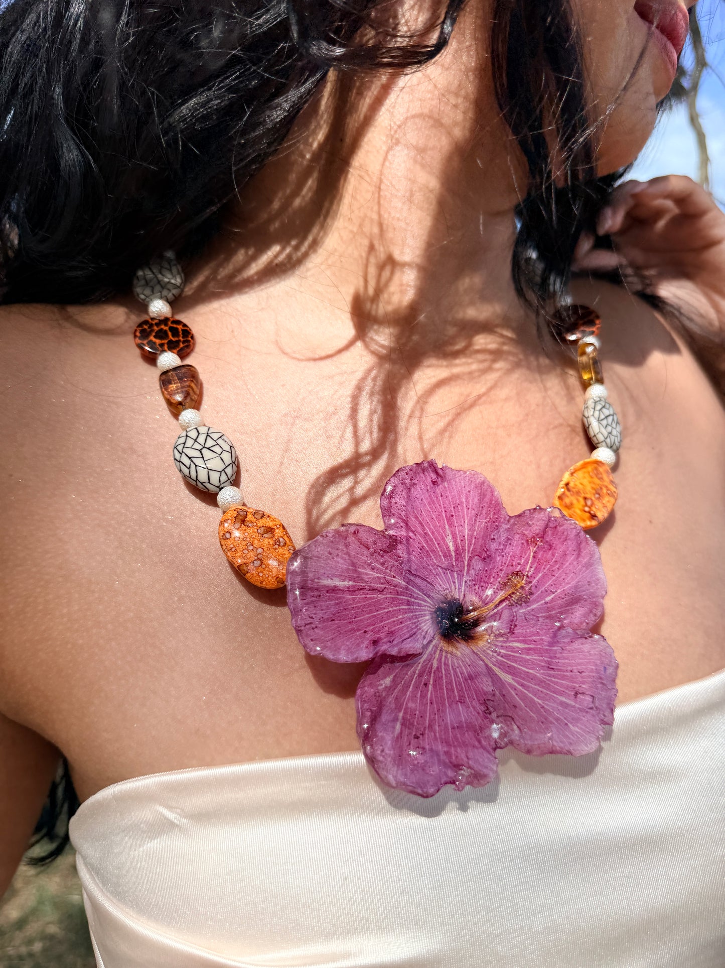 Exotic Poppy Statement Necklace