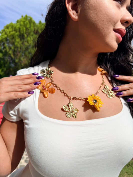 Sunflower & Orchid Garden Waist & Necklace Chain – Dos en Uno
