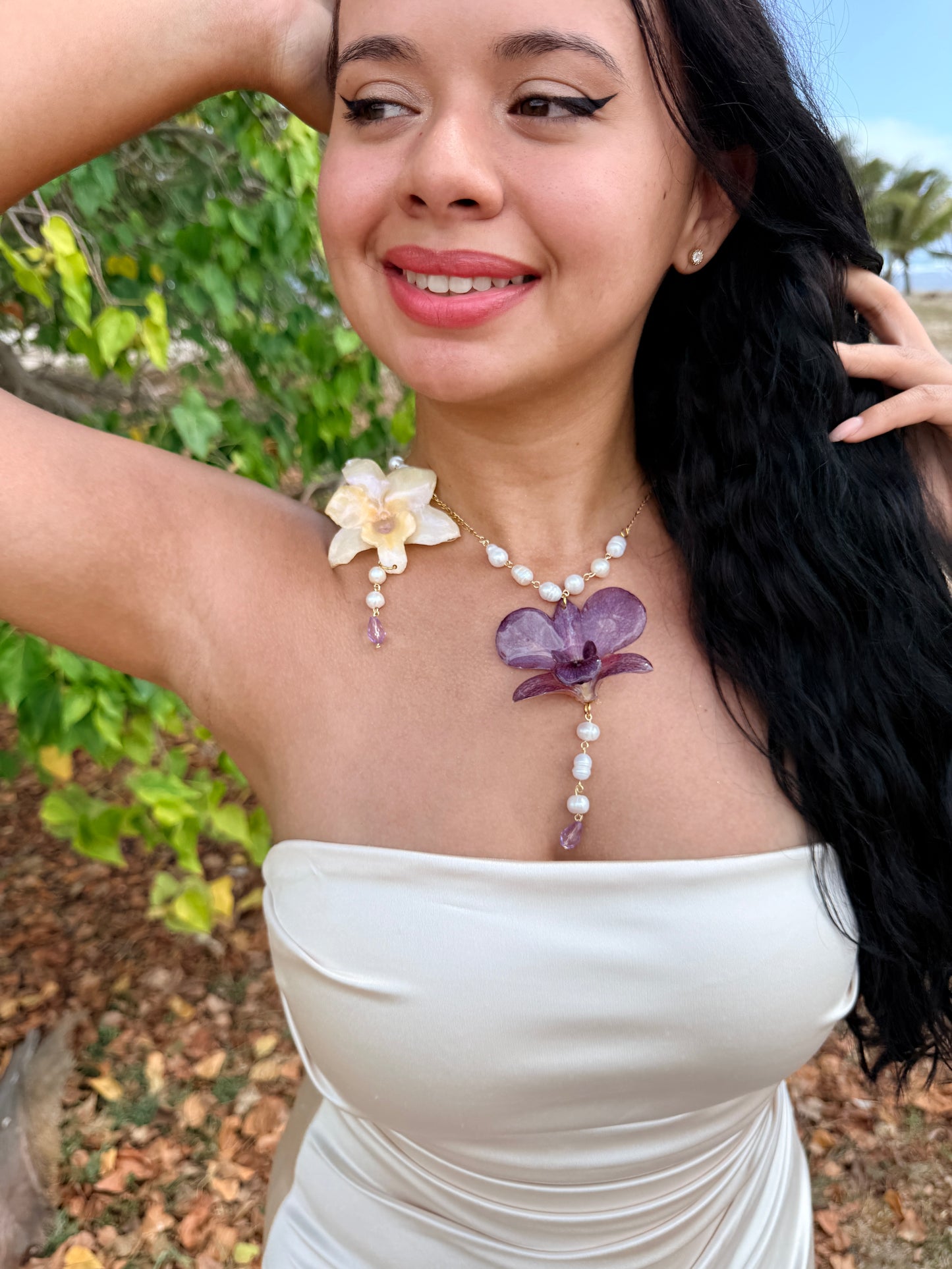Dendrobium Duo Drop Necklace